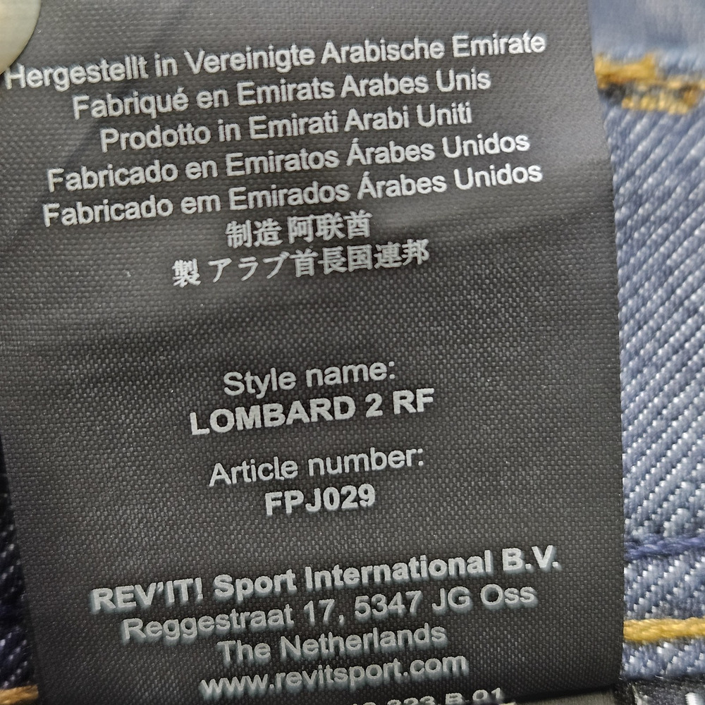 REV'IT Lombard 2 Motorcycle Jeans Mens 32 Cordura Blue Denim Biker Riding Casual - Picture 14 of 16